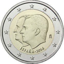 España 2014 2 € euros conmemorativos J Carlos I Felipe VI Cambio jefatura Estado España 2014 2 € euros conmemorativos J Carlos I Felipe VI Cambio jefatura Estado