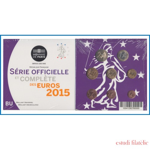 Francia France 2015 Cartera Oficial Monedas € euros Set Coin