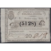 Cuba Lotería De La Isla 23 de Septiembre de 1870 Sorteo nº 848 ( 5128 )