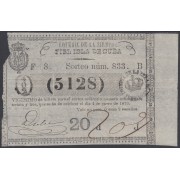 Cuba Lotería De La Isla 04 de Enero de 1870 Sorteo nº 833 ( 5128 )