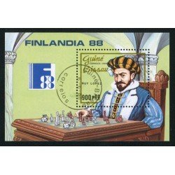 AJZ1 Guinea Bissau HB 61 1988 Ajedrez Matasello de favor AJZ1 Guinea Bissau HB 61 1988 Ajedrez Matasello de favor