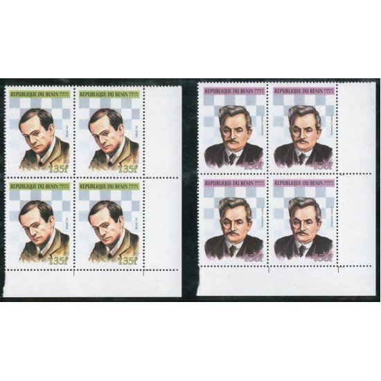 AJZ1 Benín Nº 896/01 Bloque 4 1999 Ajedrez MNH AJZ1 Benín Nº 896/01 Bloque 4 1999 Ajedrez MNH