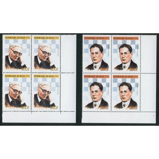 AJZ1 Benín Nº 896/01 Bloque 4 1999 Ajedrez MNH AJZ1 Benín Nº 896/01 Bloque 4 1999 Ajedrez MNH