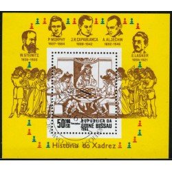AJZ1 Guinea Bissau HB 39 1983 Ajedrez Matasello de favor AJZ1 Guinea Bissau HB 39 1983 Ajedrez Matasello de favor