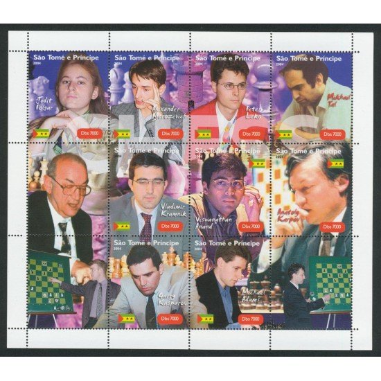 AJZ1 Santo Tomé HB 2004 Ajedrez MNH AJZ1 Santo Tomé HB 2004 Ajedrez MNH