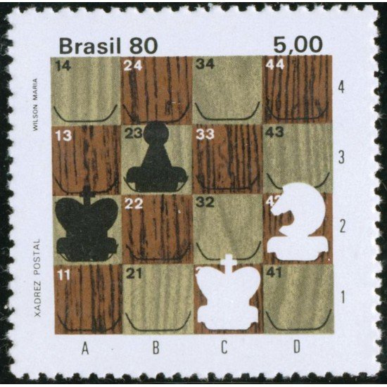 Brasil Brazil 1451 1980 Juego de ajedrez por correspondencia MNH Brasil Brazil 1451 1980 Juego de ajedrez por correspondencia MNH