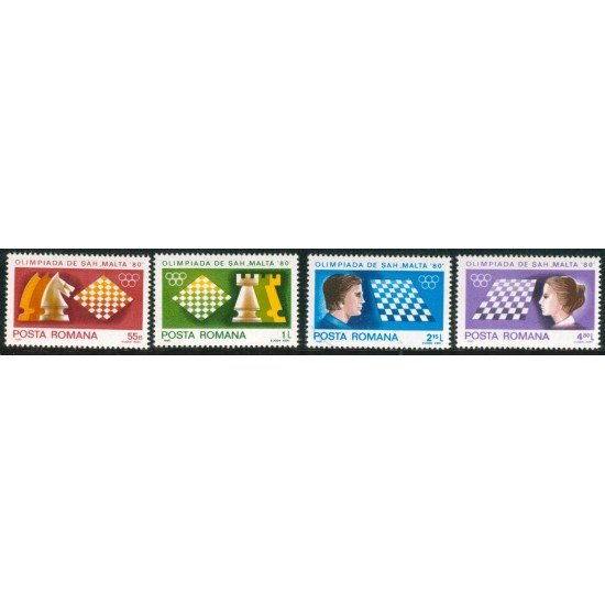 AJZ2 Rumanía Nº 3298/01 1980 Ajedrez MNH AJZ2 Rumanía Nº 3298/01 1980 Ajedrez MNH