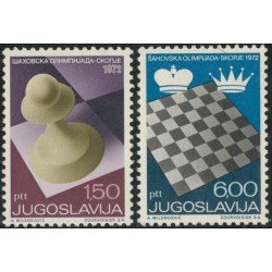 AJZ2 Yugoslavia 1366/67 1972 Ajedrez MNH AJZ2 Yugoslavia 1366/67 1972 Ajedrez MNH