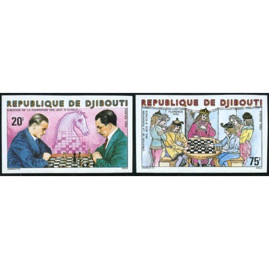 AJZ2 Djibouti Nº 519/20 sin dentar 1981 Ajedrez MNH AJZ2 Djibouti Nº 519/20 sin dentar 1981 Ajedrez MNH