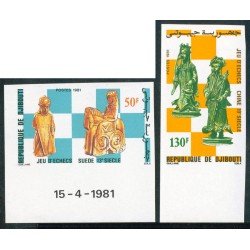 AJZ2 Djibouti Nº 541/2 Sin dentar 1981 Ajedrez MNH AJZ2 Djibouti Nº 541/2 Sin dentar 1981 Ajedrez MNH