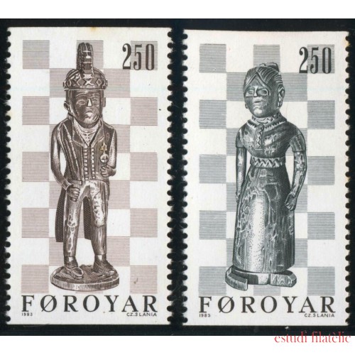 AJZ2  Islas Feroe  Nº 76/77 Ajecrez Chess 1983  MNH