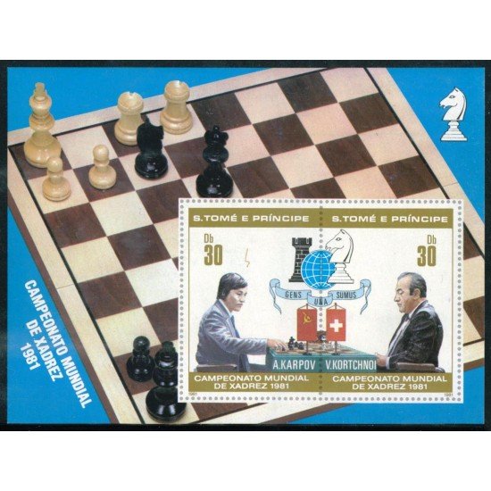 AJZ2 Santo Tomé HB 27 1981 Ajedrez MNH AJZ2 Santo Tomé HB 27 1981 Ajedrez MNH