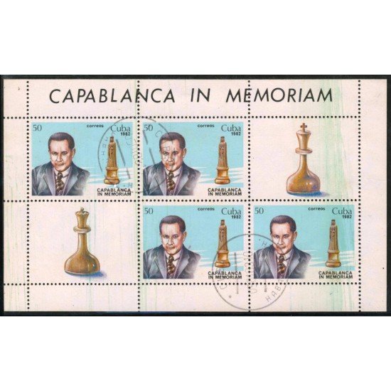 AJZ2   Cuba  2412  MP (error de impresión) 1982  Ajedrez Matasellos de favor
