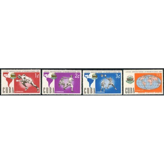 DEP1 Cuba 635/38 1962 Juegos universitarios Latinoamericanos MNH DEP1 Cuba 635/38 1962 Juegos universitarios Latinoamericanos MNH