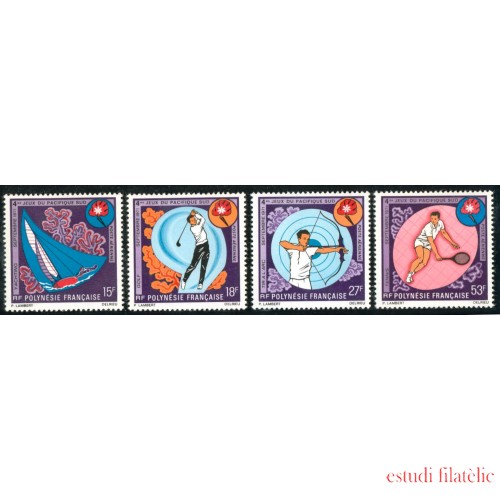 DEP1 Polinesia Francesa  French Polynesia  Aereo Pacifique Sud 51/54 Tennis MNH