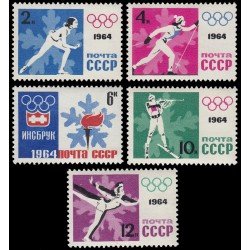 DEP1 Rusia 2772/76 1964 9 Juegos olímpicos de invierno en Innsbruck, Austria MNH DEP1 Rusia 2772/76 1964 9 Juegos olímpicos de invierno en Innsbruck, Austria MNH