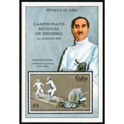 DEP1 Cuba HB 33 1969 Campeonato Mundial de Esgrima Ramon Fonst MNH DEP1 Cuba HB 33 1969 Campeonato Mundial de Esgrima Ramon Fonst MNH