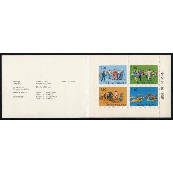 DEP2 Finlandia Finland Nº 1038 Carnet 1988 MNH DEP2 Finlandia Finland Nº 1038 Carnet 1988 MNH