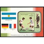 Nicaragua HB 178 1986 Ganadores en México 86 Copa del Mundo de Fútbol MNH