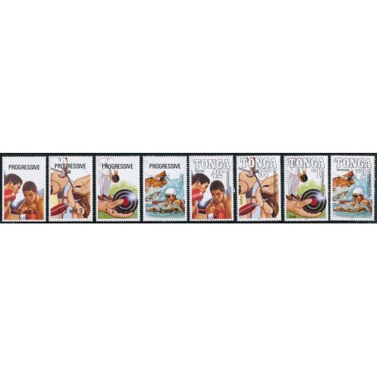 DEP2 Tonga 760/63 + Viñetas  MNH