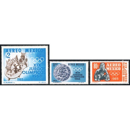 DEP2 Mexico A- 261/63 1965 XIX Juegos olímpicos MNH DEP2 Mexico A- 261/63 1965 XIX Juegos olímpicos MNH