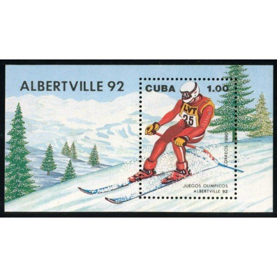 DEP3 Cuba HB 119 1990 Juegos olímpicos Albertville 92 MNH
