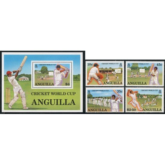 DEP3 Anguilla Nº 698/01 + HB 78 deportes cricket MNH DEP3 Anguilla Nº 698/01 + HB 78 deportes cricket MNH
