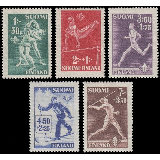 DEP3 Finlandia Finland 282/86 1945 Deportes MNH DEP3 Finlandia Finland 282/86 1945 Deportes MNH