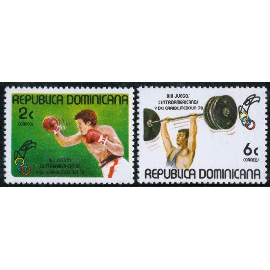Rep. Dominicana 824/25 1978 XIII Juegos Centroamericanos y del Caribe Boxeo y Pesas MNH Rep. Dominicana 824/25 1978 XIII Juegos Centroamericanos y del Caribe Boxeo y Pesas MNH