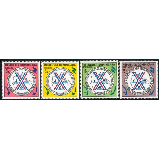 DEP4  Rep. Dominicana 804/05 + A 299/00 1977 X Campeonatos Centroamericanos y del Caribe Infantil y Juvenil de Natación MNH