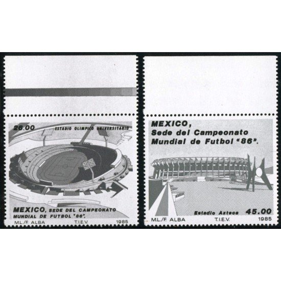 México 1137/38 1985 Sede del campeonato mundial de fútbol Estadios  MNH