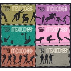 México 743/48 1968 Preludio de juegos olímpicos MNH México 743/48 1968 Preludio de juegos olímpicos MNH