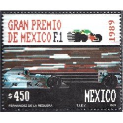 México 1284 1989 Gran Prix de Fórmula 1 MNH México 1284 1989 Gran Prix de Fórmula 1 MNH