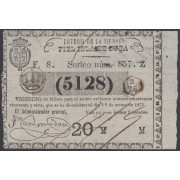 Cuba Lotería De La Isla 01 de Marzo de 1871 Sorteo nº 857 ( 5128 )
