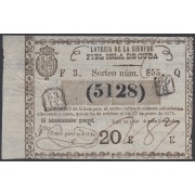 Cuba Lotería De La Isla 27 de Enero de 1871 Sorteo nº 855 ( 5128 )