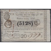 Cuba Lotería De La Isla 11 de Febrero de 1871 Sorteo nº 856 ( 5128 )