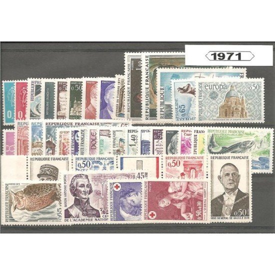 Francia France 1971 Año Completo MNH Francia France 1971 Año Completo MNH