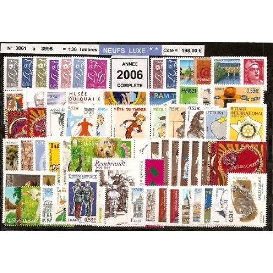 Francia France 2006 Año Completo MNH