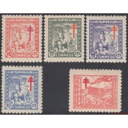 España Spain 984/88 1944 Pro Tuberculosos MNH España Spain 984/88 1944 Pro Tuberculosos MNH