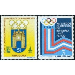 DEP5 Uruguay 1014/15 1979 Uruguay 79 Exposición Filatélica Internacional Juegos Olímpicos de 1980 MNH