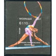Nicaragua HB 181 1987 Deportes X Juegos deportivos panamericanos Gimnasia MNH