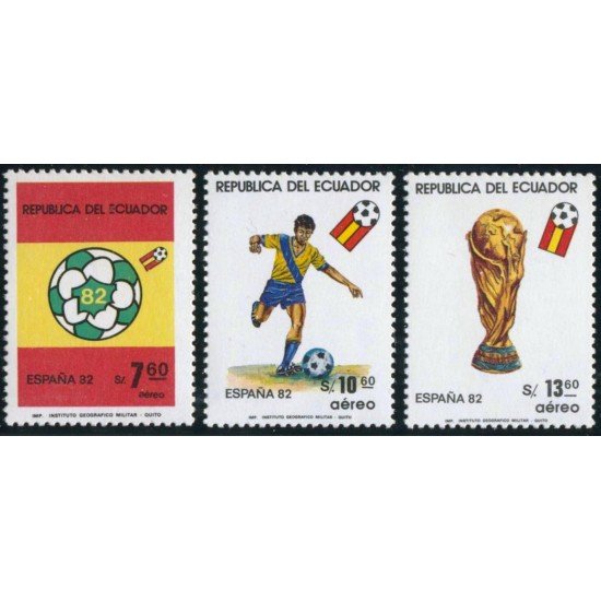 Ecuador A-734/36 1981 España 82 Copa Mundial Fútbol Football  MNH
