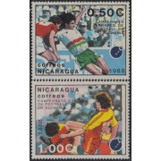 Nicaragua 1501/02 1988 Campeonato de Fútbol de Europa Alemania MNH