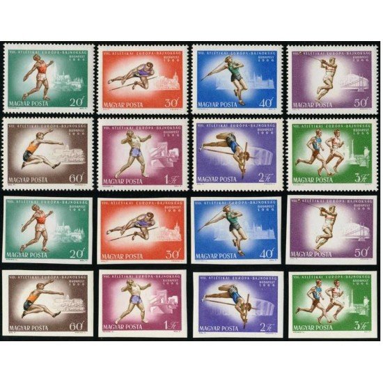 DEP6  Hungría Hungary  Nº 1852/59 Dentada y sin dentar  1966 MNH