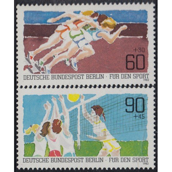 DEP6 Alemania Berlín 625/26 1982 Sorteo por La Juventud Deportes Colectivos MNH DEP6 Alemania Berlín 625/26 1982 Sorteo por La Juventud Deportes Colectivos MNH