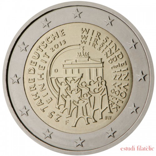Alemania 2015 2 € euros conmemorativos Reunificación 25 años de la unidad alemana ( 5 monedas ) 