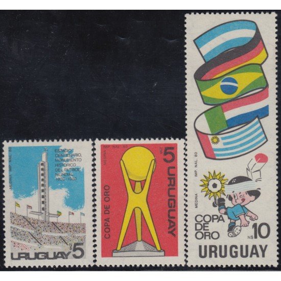 DEP6 Uruguay 1066/68 1980 Copa de Oro de Fútbol en Montevideo Estadio MNH DEP6 Uruguay 1066/68 1980 Copa de Oro de Fútbol en Montevideo Estadio MNH