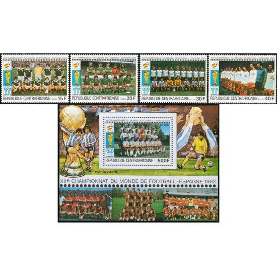 DEP6 Rep. Centroafricana Nº 435/38 + HB 45 MNH DEP6 Rep. Centroafricana Nº 435/38 + HB 45 MNH