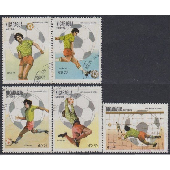 Nicaragua 1175/79 1982 España 82 Copa del mundo de Fútbol Usado Nicaragua 1175/79 1982 España 82 Copa del mundo de Fútbol Usado