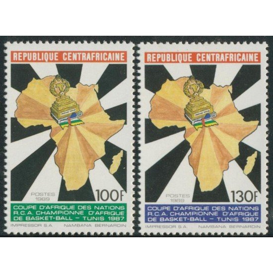 DEP7 Rep. Centroafricana Nº 827/28 1987 MNH DEP7 Rep. Centroafricana Nº 827/28 1987 MNH